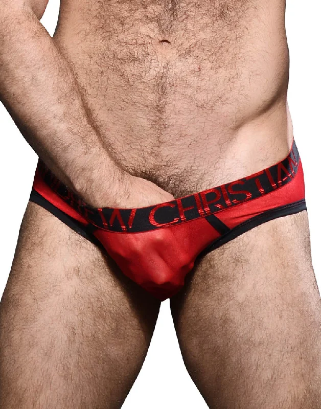 Andrew Christian Scarlet Mesh Brief w/ Almost Naked 92315