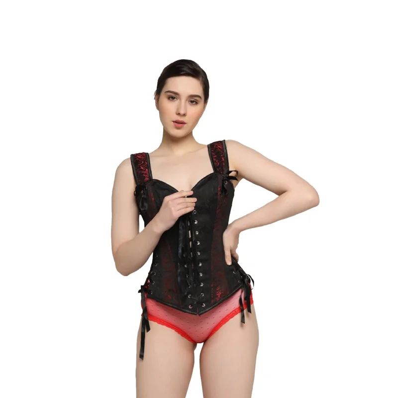 Black/Red Overbust corset