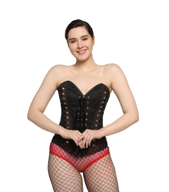 Black/Red Overbust corset