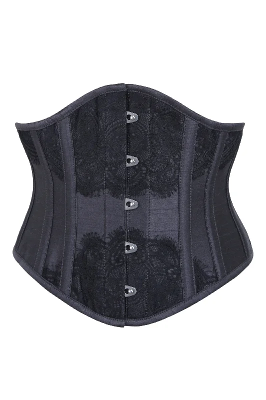 Black Waist Taming Underbust with Decorative Lace