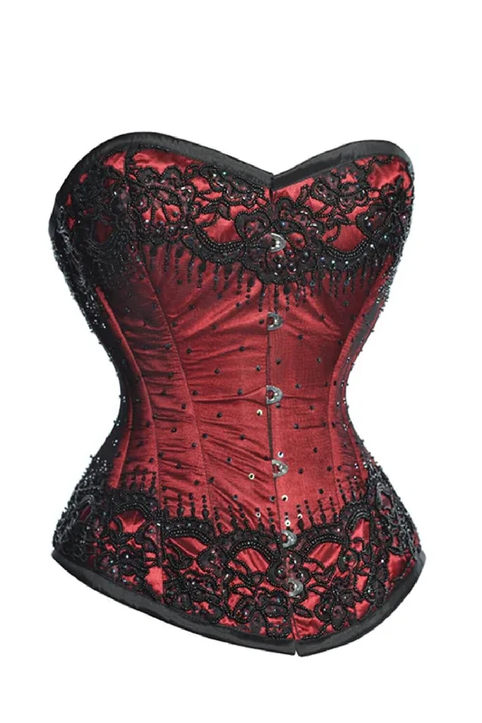 Burgundy Satin Couture Corset