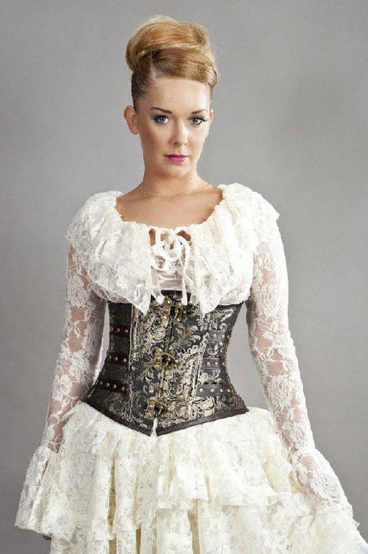 C-Lock Underbust Steampunk Corset In King Brocade