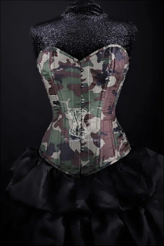 Ms. Martha Silk Overbust Corset - Camo