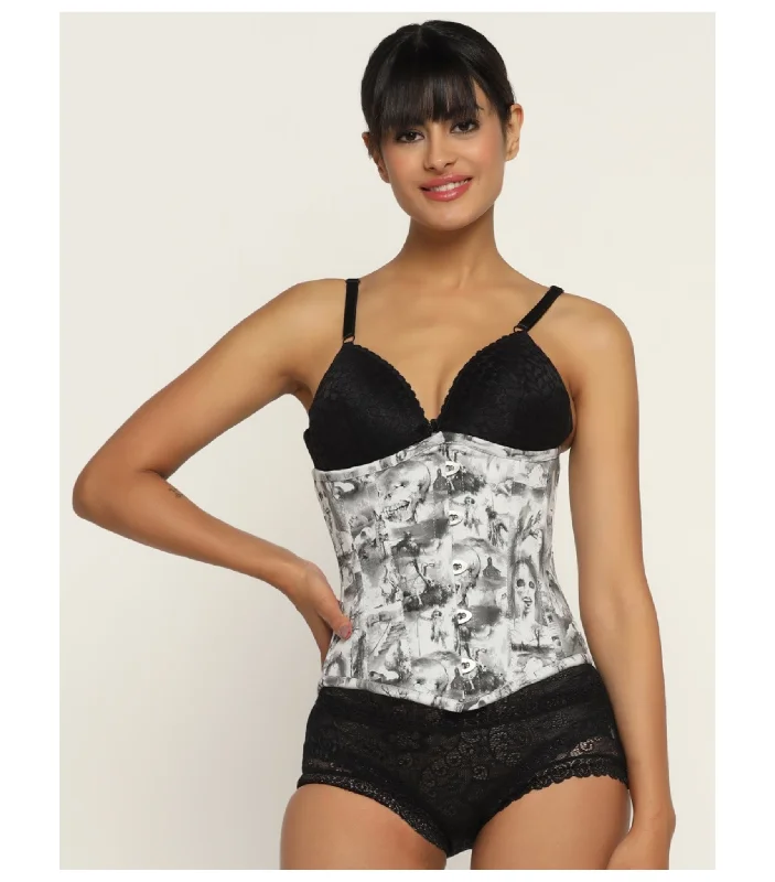 Quatrefoil printed waist reducing  underbust corset