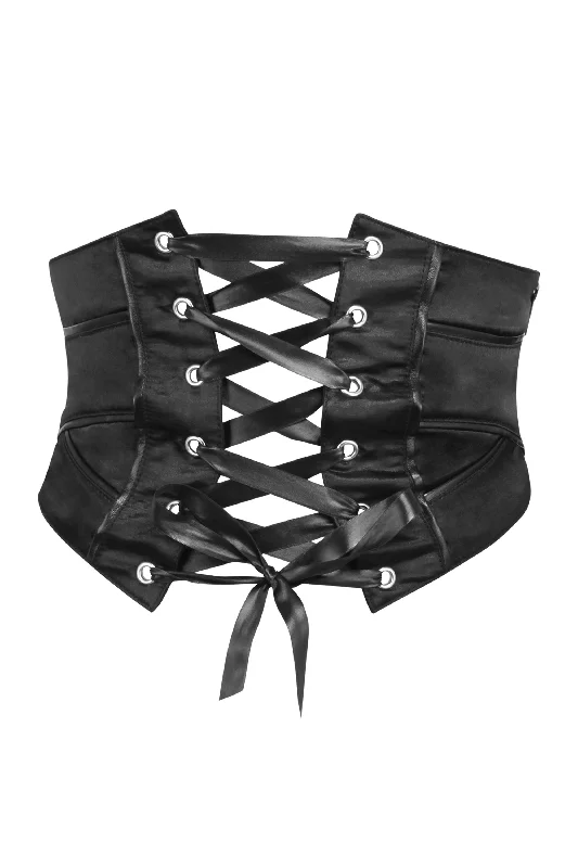 Corset Inspired Front Tie Belt with Side Zip