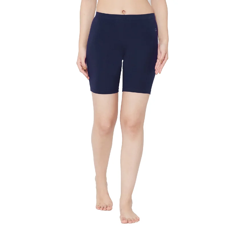 Shorties Cotton Stretch Cycling Shorts- Navy Blue