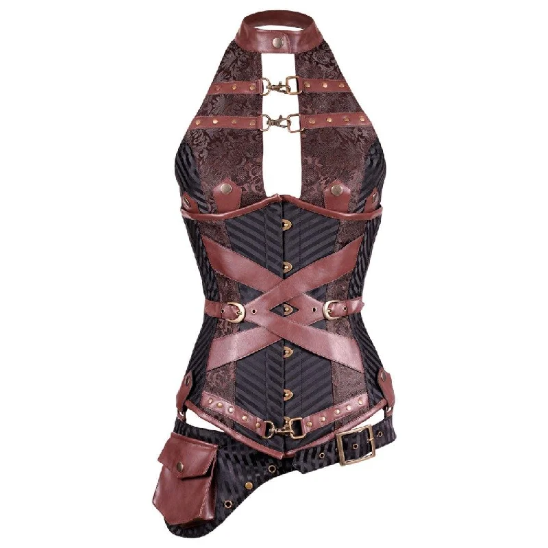 Eunice Steam Punk Underbust Corset with Halter Bustier