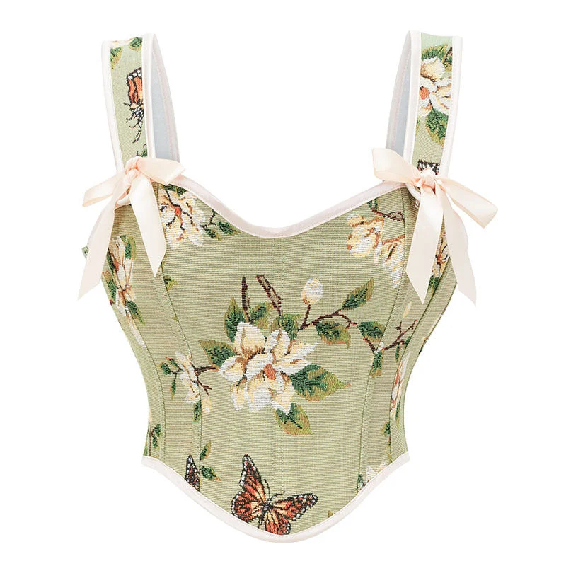 Floral Renaissance Lace up Corset, Fairy Bustier Corset Top,