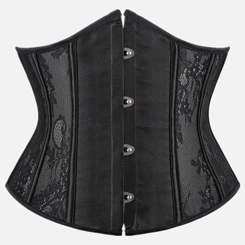 Floral Renaissance Underbust Corset, Steampunk Goth Pirate Corset,