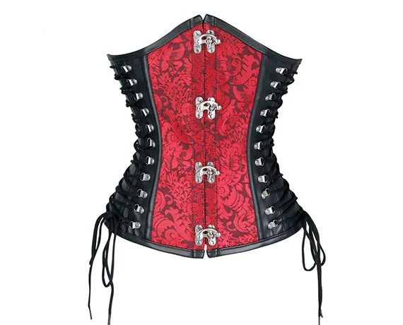 Floral Renaissance Underbust Corset Lace up, Victorian Vintage Steampunk Corset,