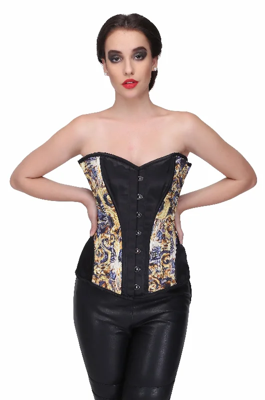 Gothic print over bust corset