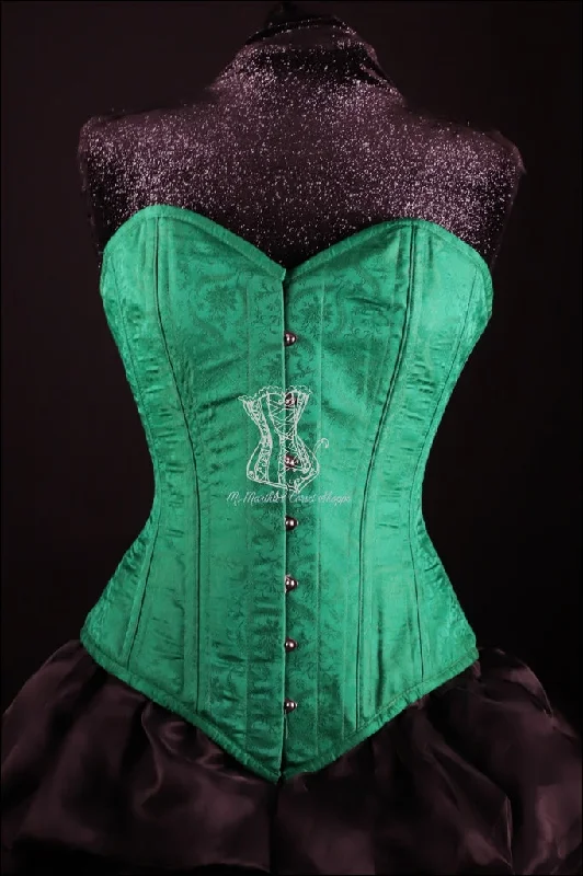 Ms. Martha Silk Overbust Corset - Green