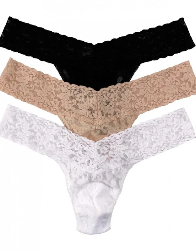 Hanky Panky 3 Pack Signature Lace Low Rise Thong 49113PK