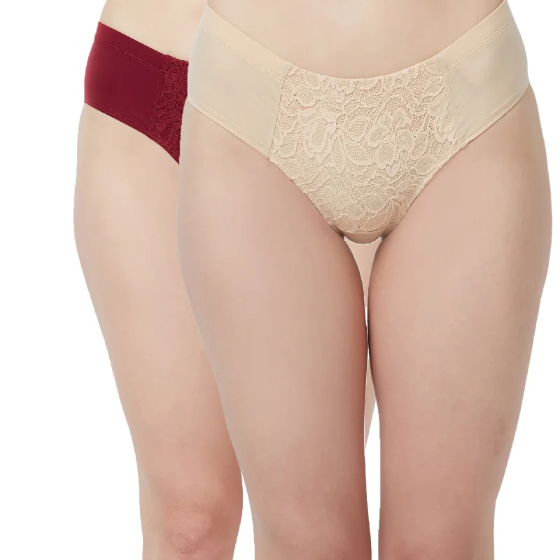 High Waist Full Coverage Lace Brief (Pack-2) FP-1705