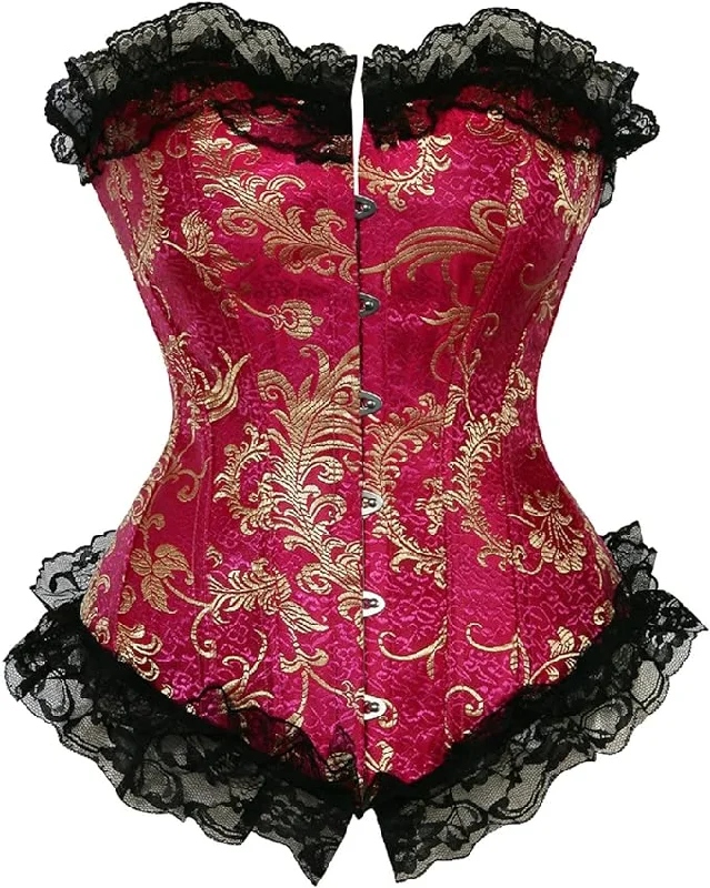 Medieval Renaissance Lace Corset, Floral Lace Plus Size Corset,