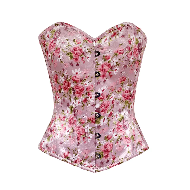 Merrick Floral Print Satin Overbust Corset