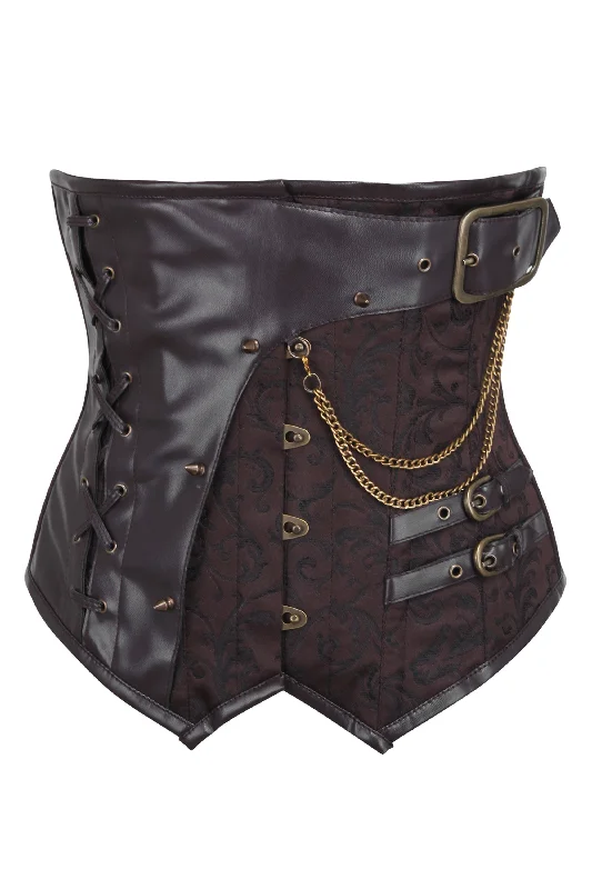 Napples Brown Brocade Steampunk Underbust Corset