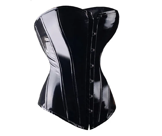 Noir Aristocrat Overbust Steampunk Leather Corset