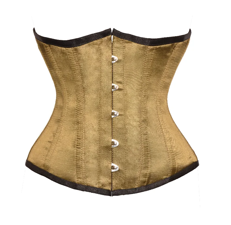 Olive Green Satin Gothic Underbust Corset Burlesque Costume