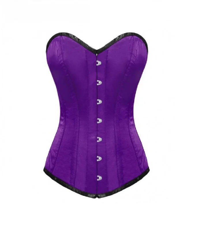 Purple Satin Gothic LONGLINE Overbust Corset Costume