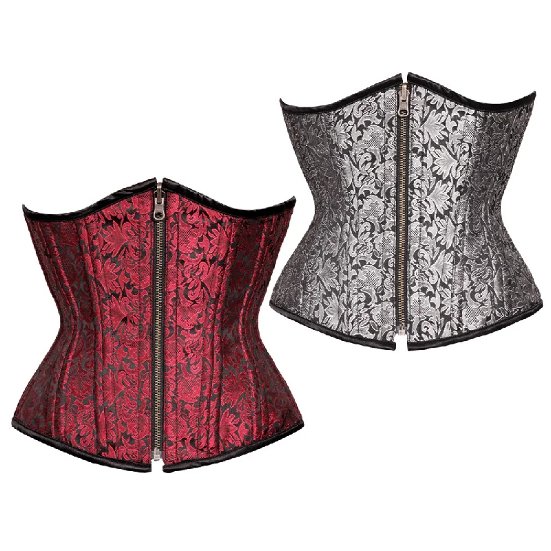 Sallivc Maroon Authentic Steel Boned Reversible Waist Training Underbust Corset