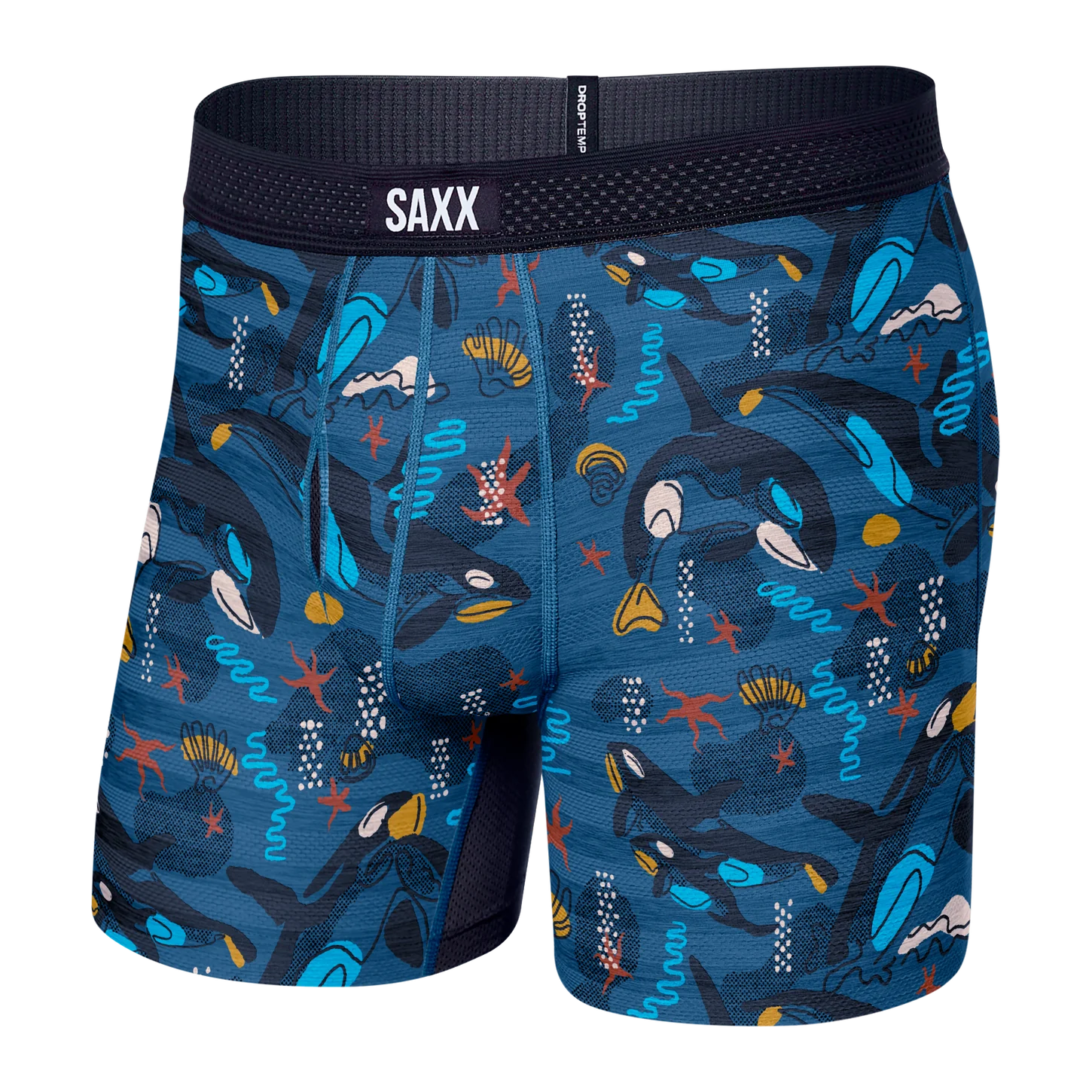 SAXX DROPTEMP™ COOLING MESH Boxer Brief / Whale Watch- Storm Blue