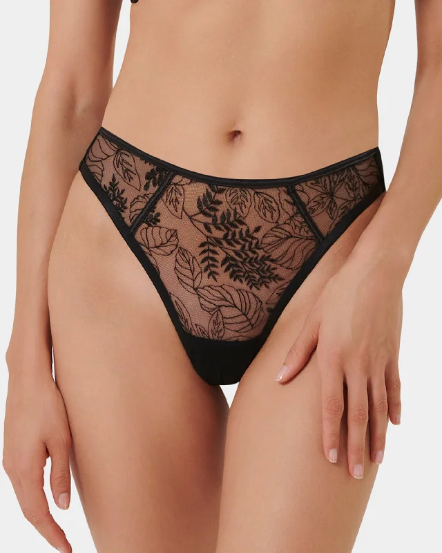 Seraphim High-Waist Thong Black