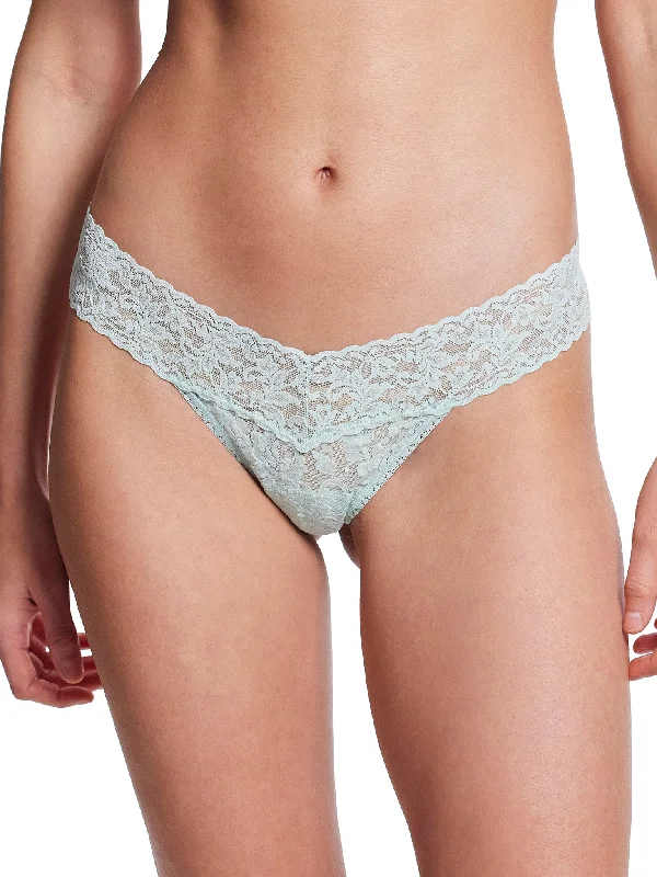 Signature Lace Low Rise Thong Low Tide Blue