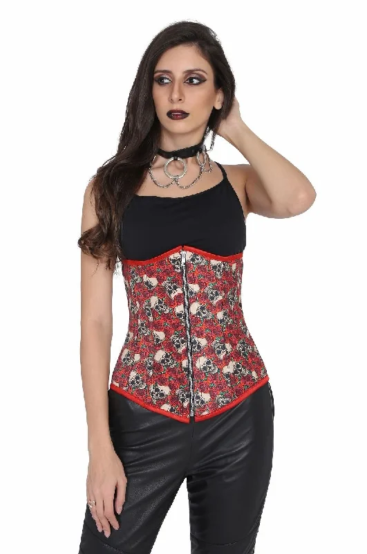 Skull Rose Underbust Waist Reducing Underbust Corset