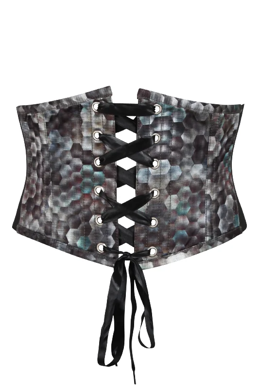 Snakeskin Print Effect Corset Belt