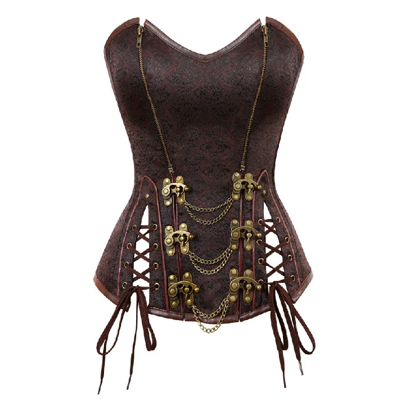 Steampunk Goth Overbust Corset, Medieval Renaissance Lace up Corset,