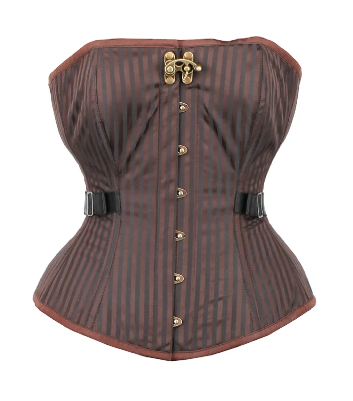 Stripes Steampunk Fan Lacing Overbust Corset