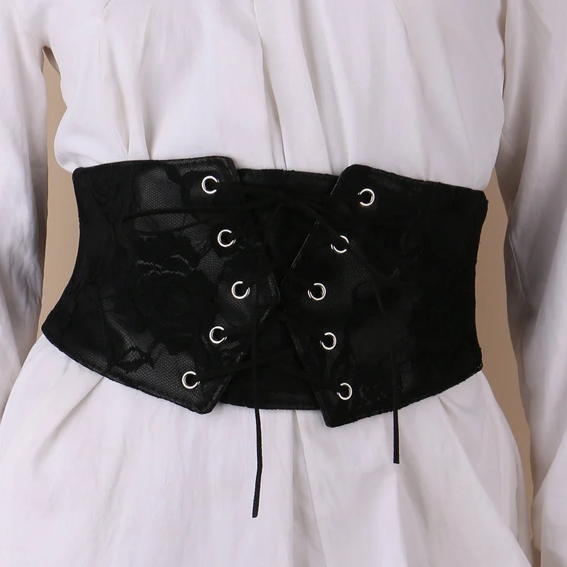 Midnight Embrace Gothic Underbust Black Corset Belt