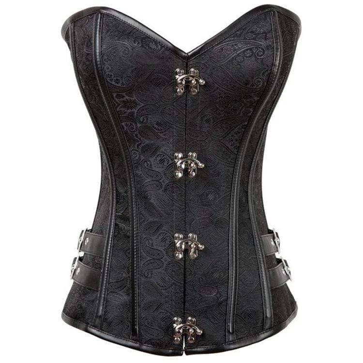 Women's Gothic Jacquard Overbust Corsets With T-back