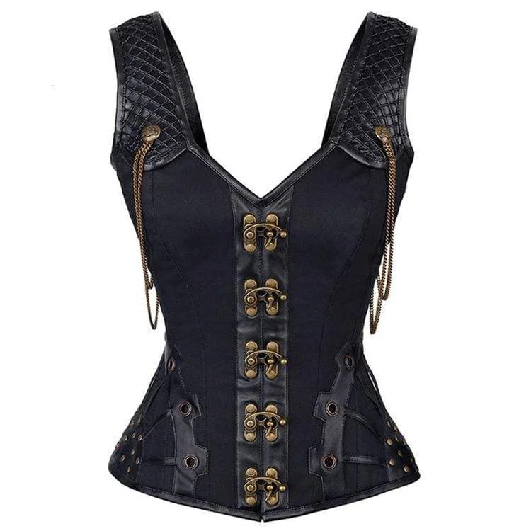 Women's Steampunk Rivets Overbust Corsets