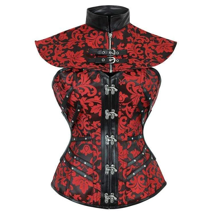 Women's Vintage Jacquard Collar With Overbust Corsets