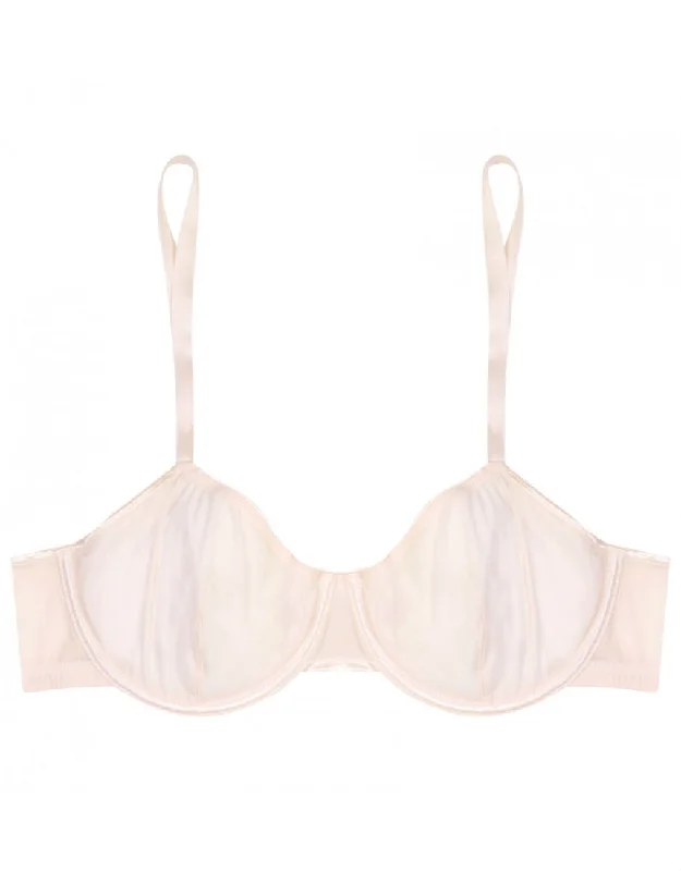 Sheer Tactel Underwire Bra in Blush