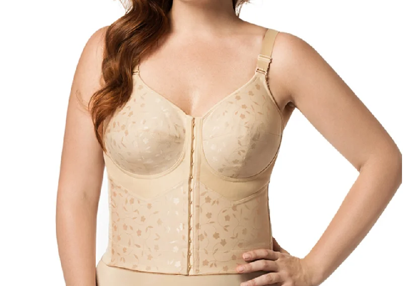 ELILA 5415 JACQUARD FRONT-HOOK POSTURE LONGLINE SOFTCUP