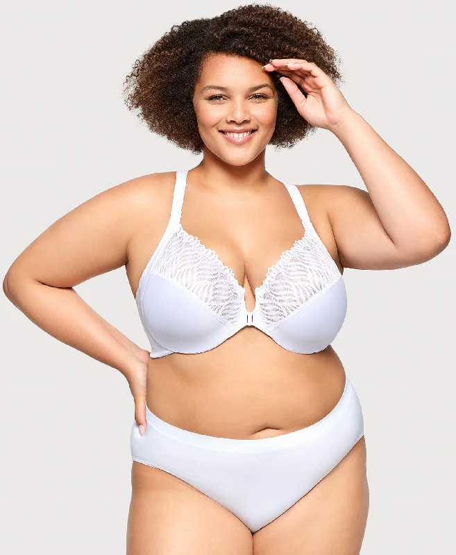 Front-Closure T-Back WonderWire Bra White