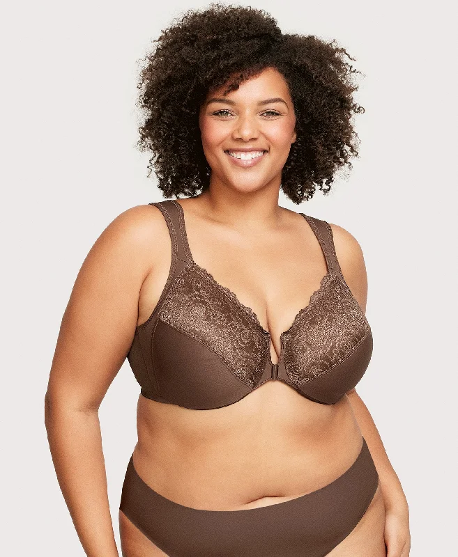 Front-Closure WonderWire Bra Mocha