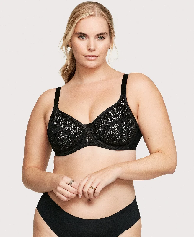 Lace Comfort WonderWire Bra Black