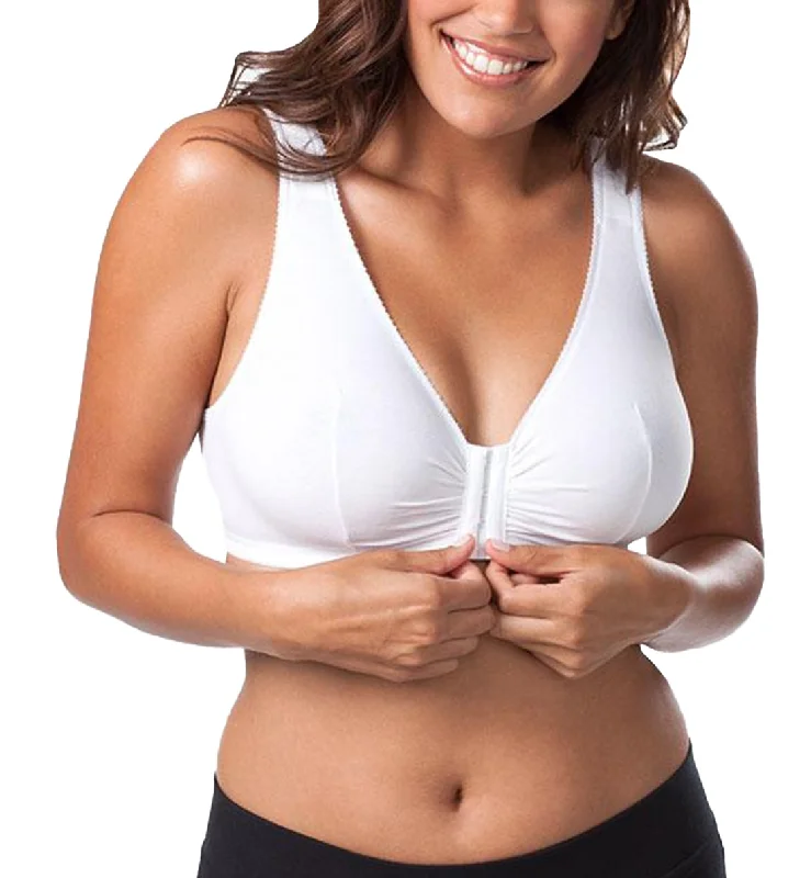 Leading Lady Meryl Cotton Front Closure Bra (110) - White