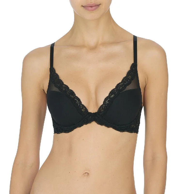 Natori Feathers Contour Plunge Underwire Bra (730023) - Black