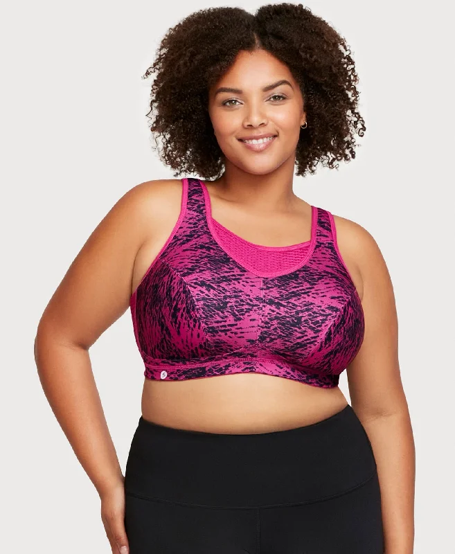 No-Bounce Camisole Elite Sports Bra Fuchsia Print