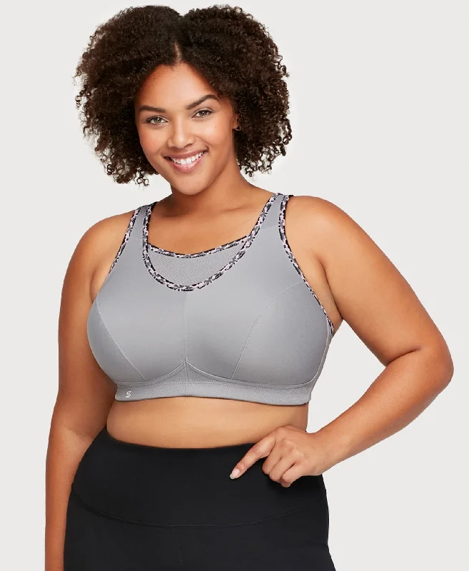 No-Bounce Camisole Sports Bra Soft Gray