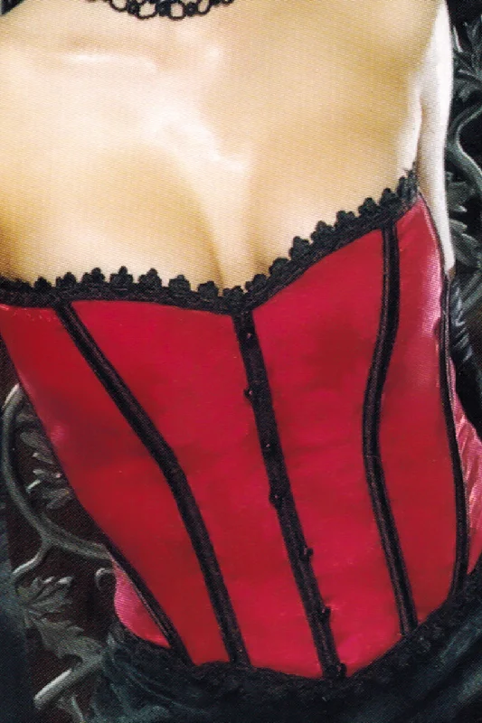 Red and Black Brocade Bustier